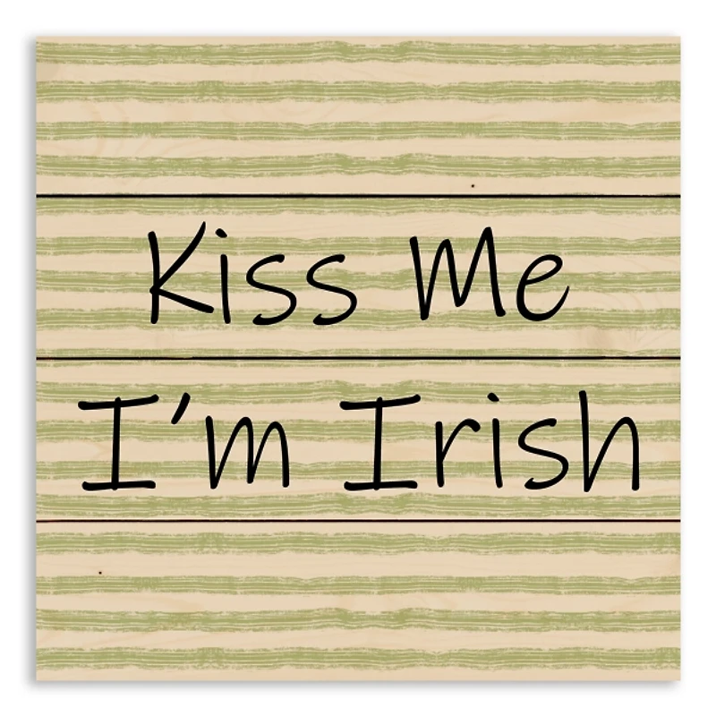 Kiss Me I'm Irish Wood Pallet Art Print