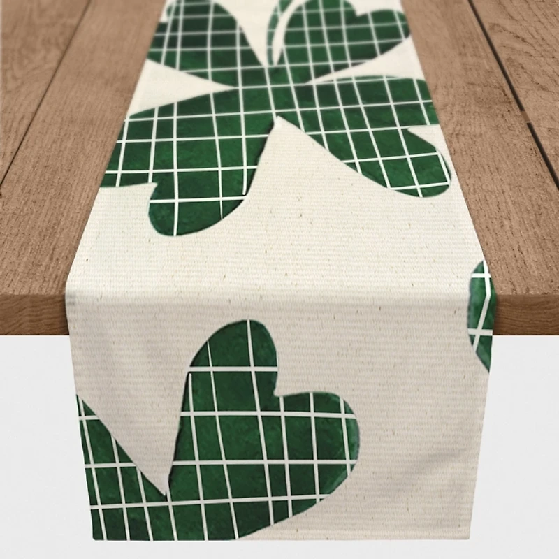 Large Plaid Clover Table Runner, 90 in.