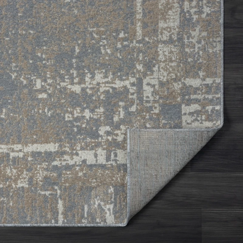 Gray Distressed Washable Area Rug