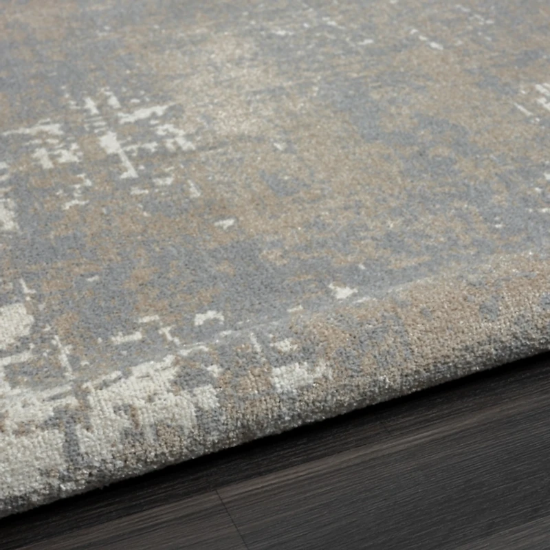 Gray Distressed Washable Area Rug