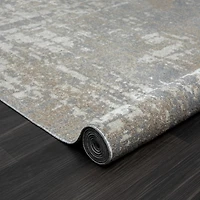 Gray Distressed Washable Area Rug