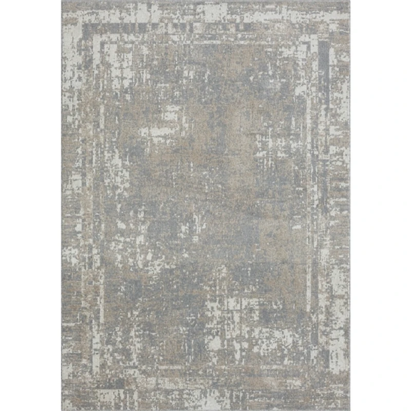 Gray Distressed Washable Area Rug