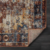 Rust Medallion Washable Area Rug, 5x7