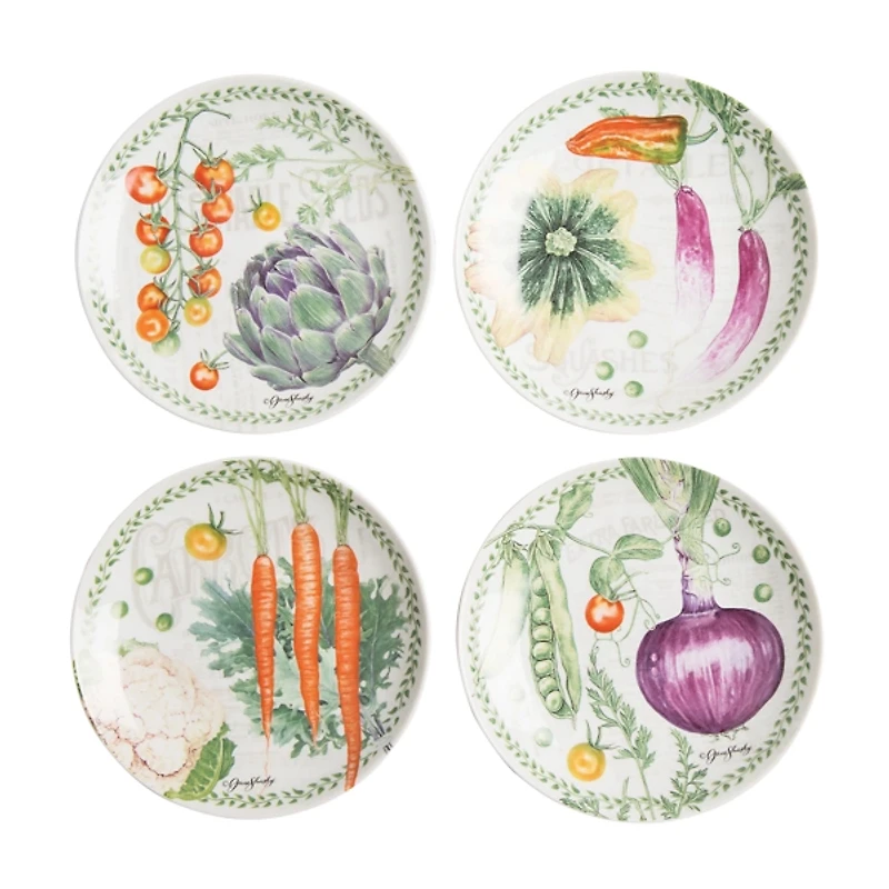 Vegetable Garden Salad Plates, Set of 4