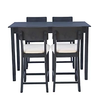 Charcoal Wood Upholstered 5-pc. Dining Set
