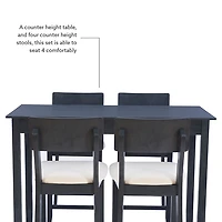 Charcoal Wood Upholstered 5-pc. Dining Set