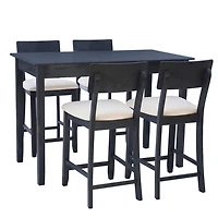 Charcoal Wood Upholstered 5-pc. Dining Set