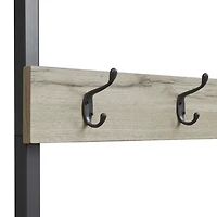 Gray and Black Wood Bench Hall Tree