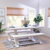 White Wood Pedestal Dining Table