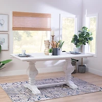 White Wood Pedestal Dining Table