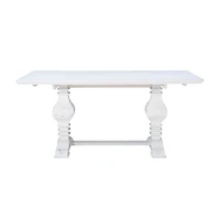 White Wood Pedestal Dining Table