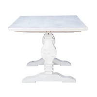White Wood Pedestal Dining Table