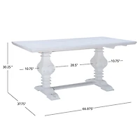 White Wood Pedestal Dining Table