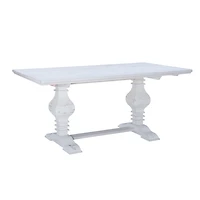 White Wood Pedestal Dining Table