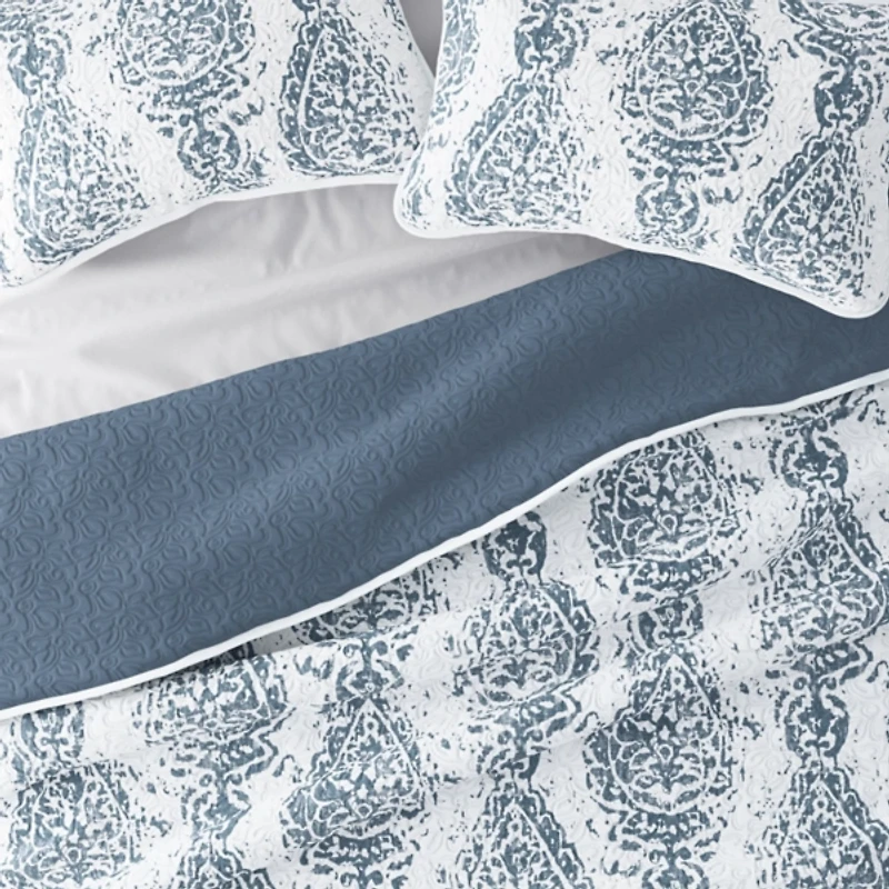 Damask Reversible 2-pc. Twin Quilt Set