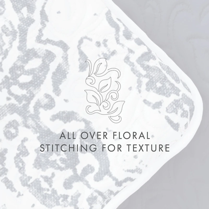 Damask Reversible 3-pc. Queen Quilt Set