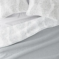 Gray Damask Reversible 3-pc. Queen Quilt Set
