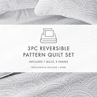 Scalloped Reversible 2-pc. Twin Quilt Set
