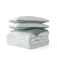 Green Scalloped Reversible 2-pc. Twin Quilt Set