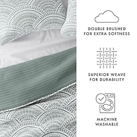 Green Scalloped Reversible 2-pc. Twin Quilt Set