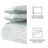 Green Scalloped Reversible 2-pc. Twin Quilt Set