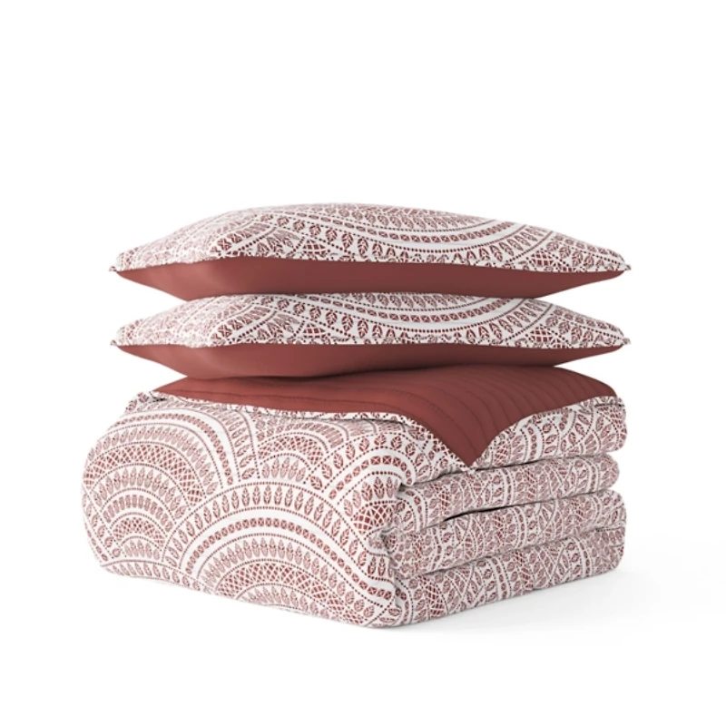 Terra Scalloped Reversible 3-pc. King Quilt Set