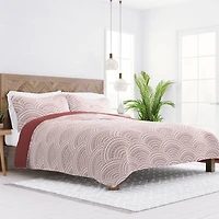 Terra Scalloped Reversible 3-pc. King Quilt Set