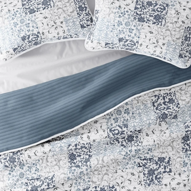 Patchwork Reversible 3-pc. King Quilt Set