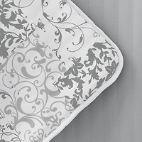 Gray Patchwork Reversible 3-pc. Queen Quilt Set