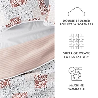 Blush Patchwork Reversible 3-pc. King Quilt Set