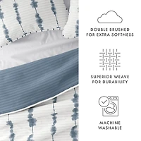 Blue Shibori Reversible 2-pc. Twin Quilt Set