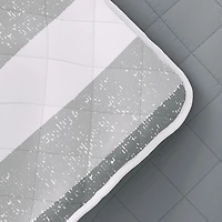 Gray Striped Reversible 3-pc. King Quilt Set