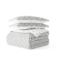 Gray Dotted Reversible 2-pc. Twin Quilt Set