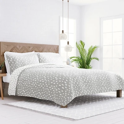 Gray Dotted Reversible 2-pc. Twin Quilt Set