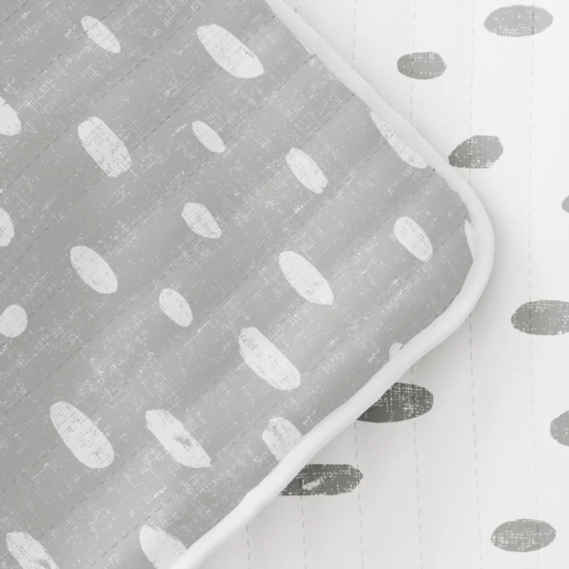 Gray Dotted Reversible 3-pc. King Quilt Set