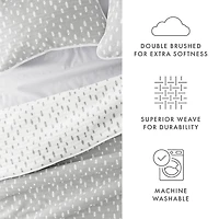 Gray Dotted Reversible 3-pc. King Quilt Set