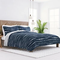 Navy Linear Reversible 2-pc. Twin Quilt Set