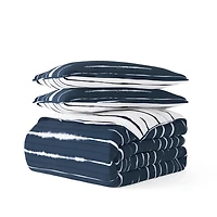 Navy Linear Reversible 3-pc. King Quilt Set