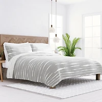 Gray Linear Reversible 3-pc. Queen Quilt Set