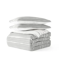 Gray Linear Reversible 3-pc. Queen Quilt Set