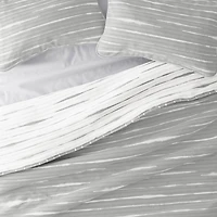 Gray Linear Reversible 3-pc. Queen Quilt Set