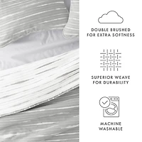 Gray Linear Reversible 3-pc. King Quilt Set