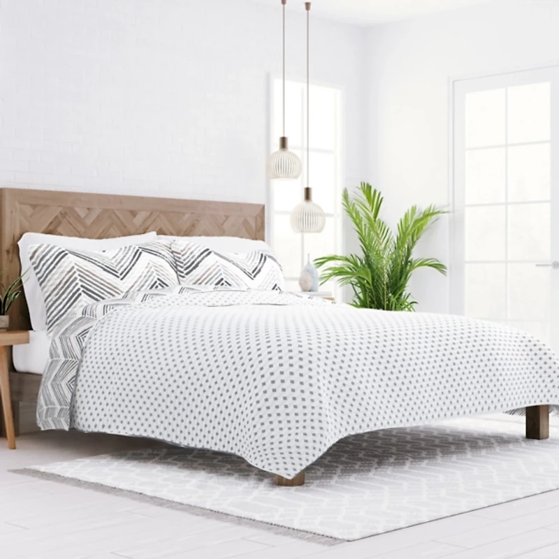 Gray Chevron Reversible 2-pc. Twin Quilt Set