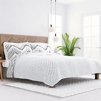 Gray Chevron Reversible 2-pc. Twin Quilt Set