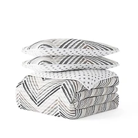 Gray Chevron Reversible 2-pc. Twin Quilt Set