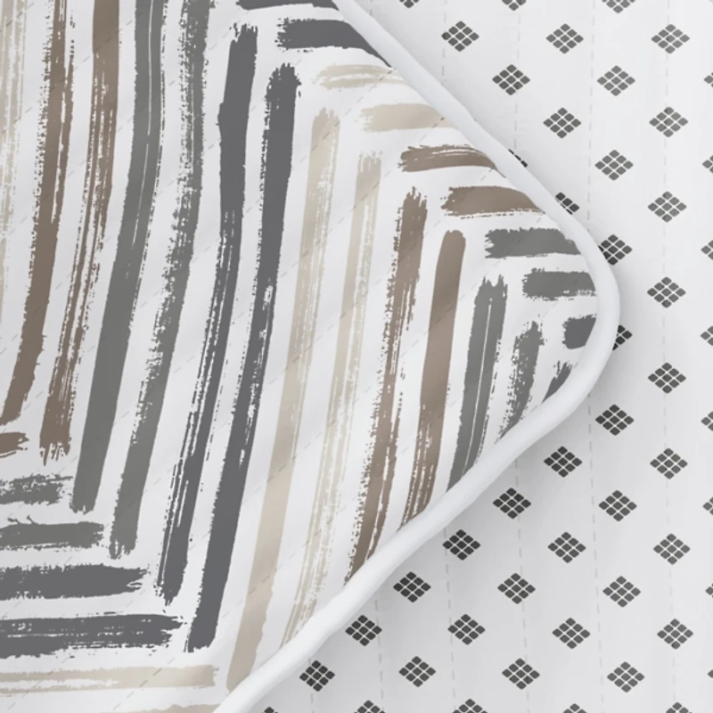 Gray Chevron Reversible 2-pc. Twin Quilt Set