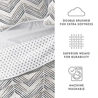 Gray Chevron Reversible 2-pc. Twin Quilt Set