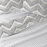Gray Chevron Reversible 3-pc. King Quilt Set