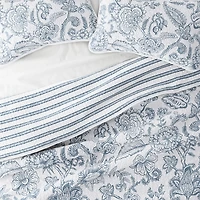 Blue Jacobean Reversible 3-pc. King Quilt Set