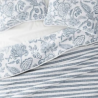 Blue Jacobean Reversible 3-pc. King Quilt Set